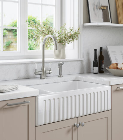 Thomas Denby - Apron Front sink with fluted facade