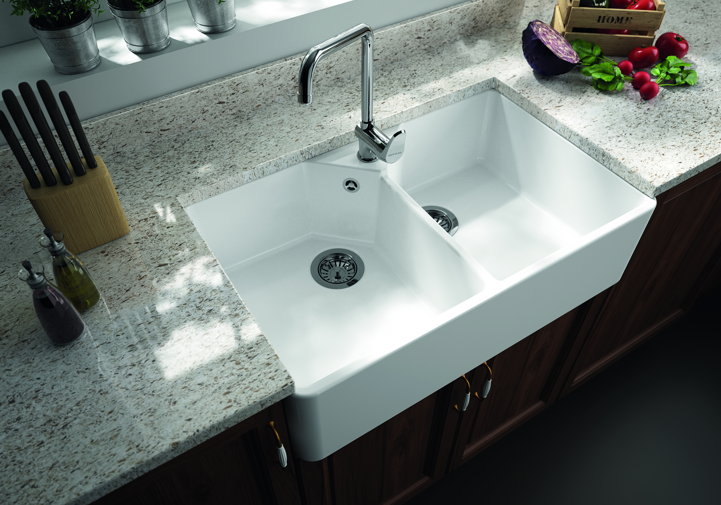 Thomas Denby - Apron Front Double Sink in Classic Kitchen