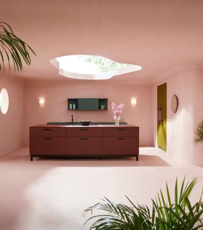 Minimal kitchen design front view