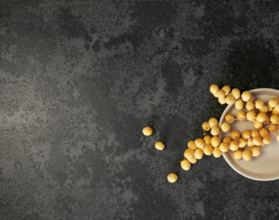 Black kitchen worktop detail