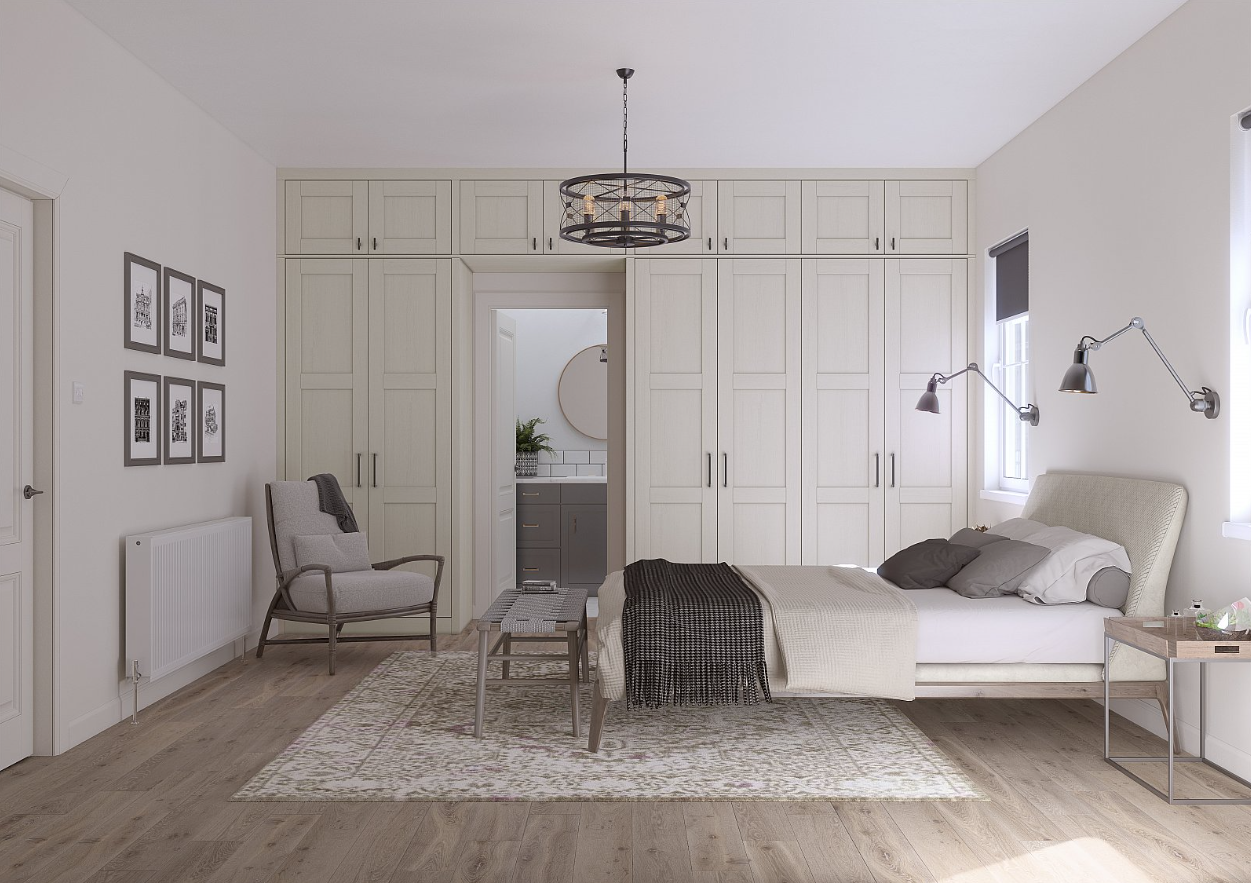Belsay Bedroom Design - Dove Grey Shaker Doors