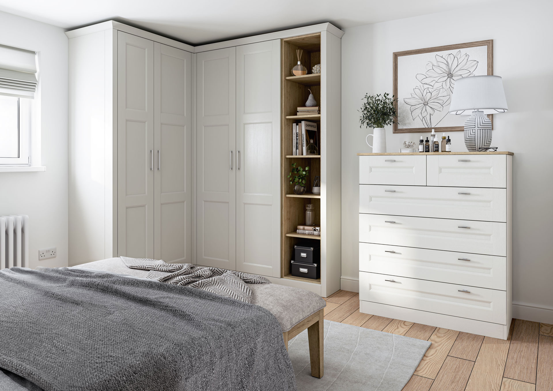 Belsay Bedroom Design - Porcelain Shaker Doors