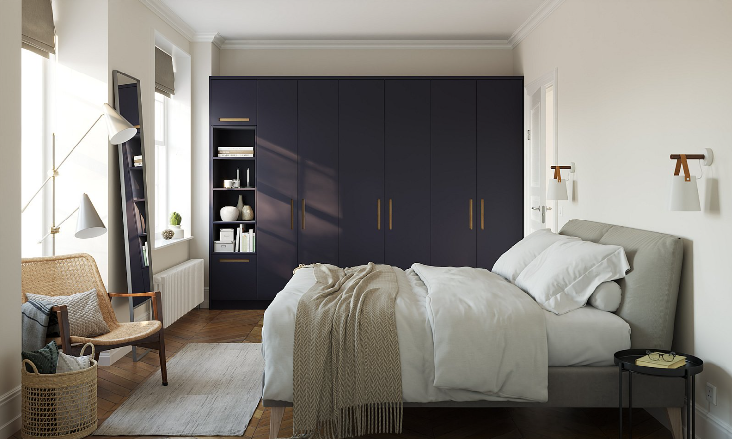 Porter Bedroom Design - Carbon Shaker Doors