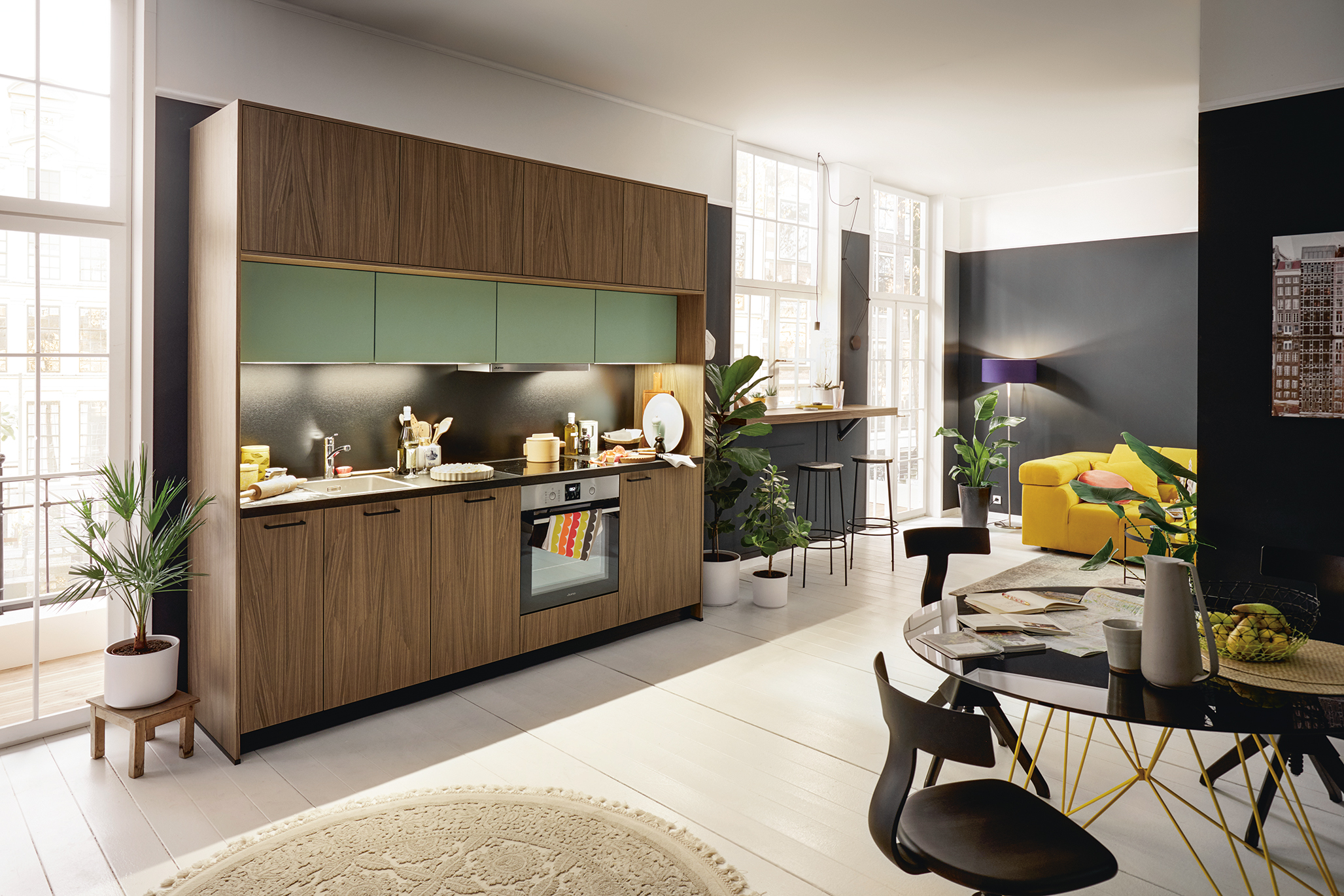 Shuller - Avola Green - Full Kitchen View Sideways