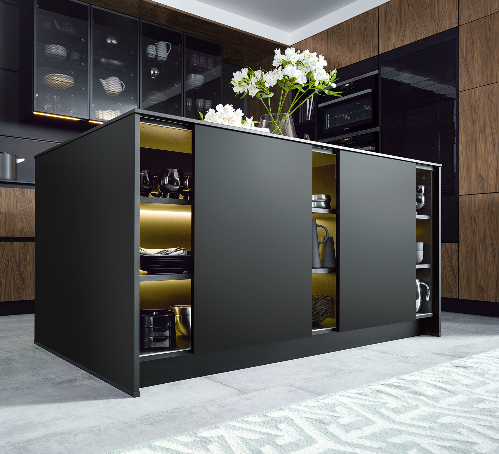 Shuller - Avola Balck - Island Cupboard Detail