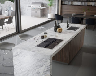 Indian Granite Worktop - White Worktop with Gray Finishes
