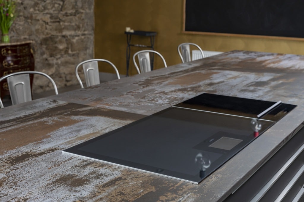 Volcanic Stone Inspired Worktop with Gray and Black touches